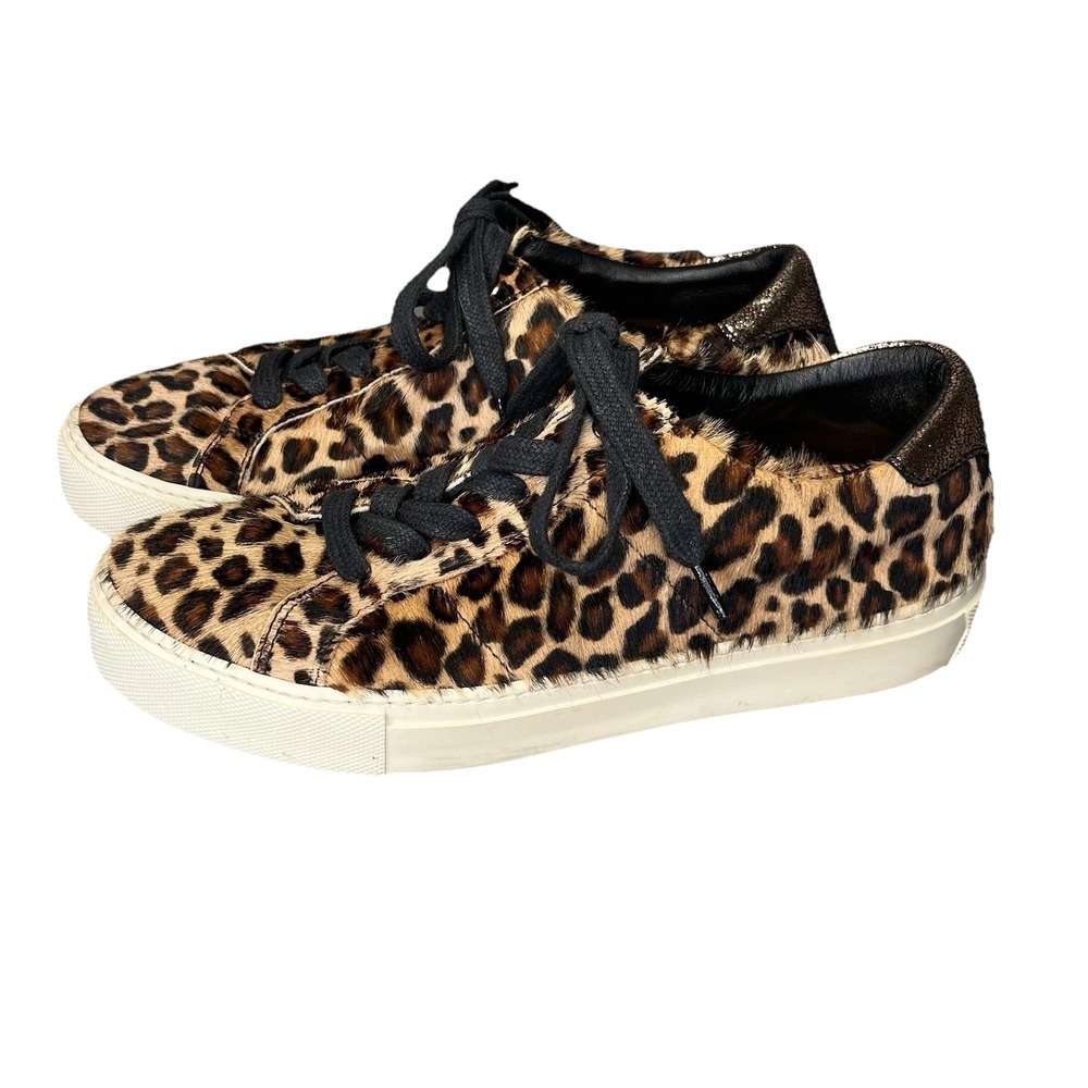 Greats The Brooklyn Calf Leopard Print Royale Sneaker Womens Sz 7